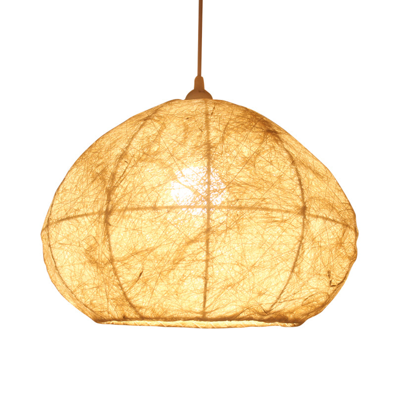 1 tête de salle à manger suspension en Asie Asie Beige suspendue plafond avec une nuance de bambou de poire