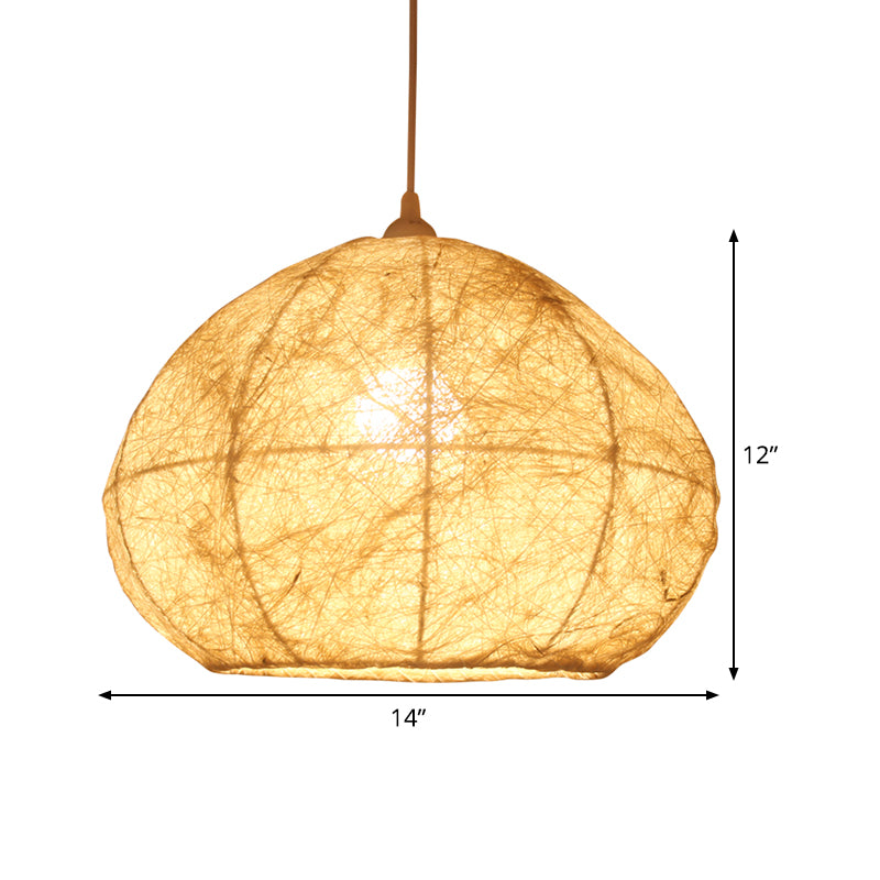1 tête de salle à manger suspension en Asie Asie Beige suspendue plafond avec une nuance de bambou de poire