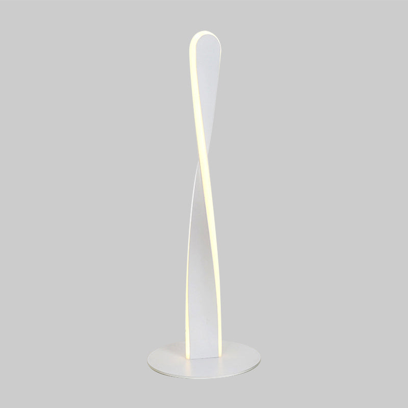 White Spiral Reading Book Light Modernist LED Acrylic Small Desk Lamp for Bedroom