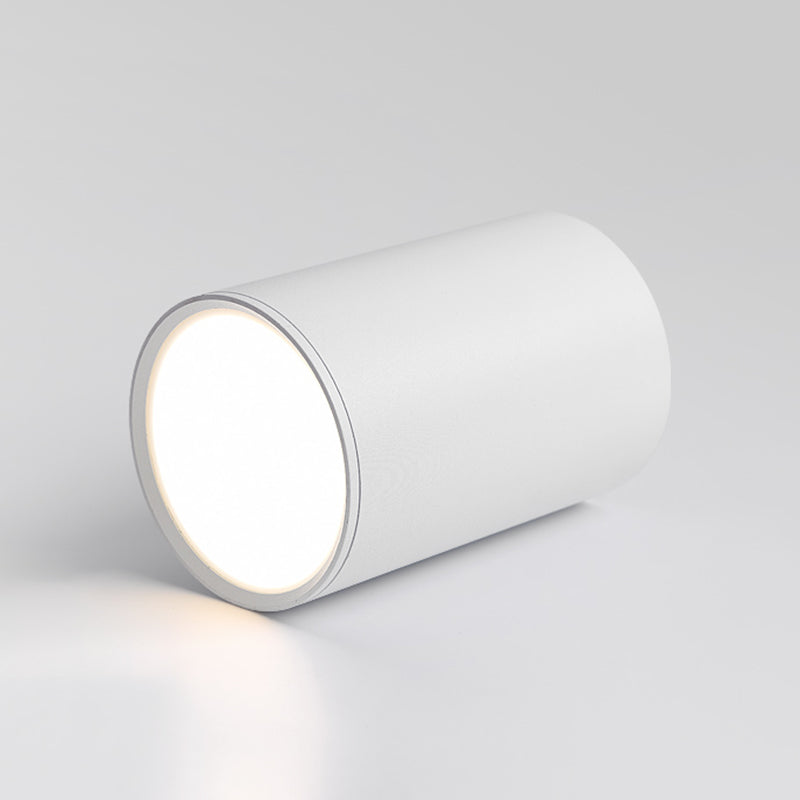 Plafonnier LED en aluminium de style concis et moderne, montage encastré cylindrique pour lieu commercial