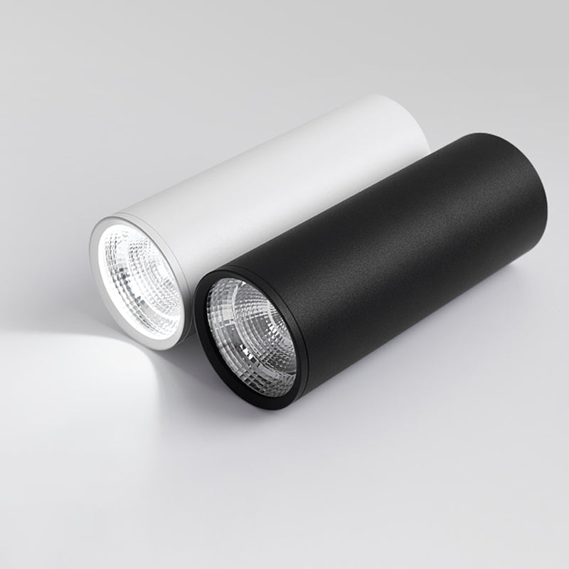 Plafonnier LED en aluminium de style concis et moderne, montage encastré cylindrique pour lieu commercial