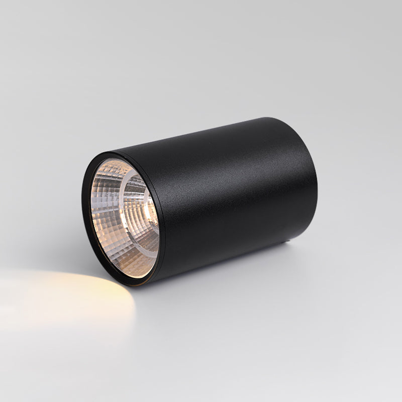 Plafonnier LED en aluminium de style concis et moderne, montage encastré cylindrique pour lieu commercial