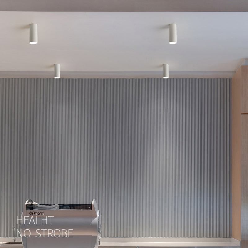 Plafonnier LED en aluminium de style concis et moderne, montage encastré cylindrique pour lieu commercial