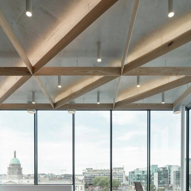 Plafonnier LED en aluminium de style concis et moderne, montage encastré cylindrique pour lieu commercial