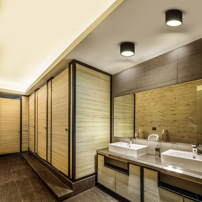 Acrylic Cylindrical LED Ceiling Light in Modern Concise Style Aluminium Flush Mount for Cloakroom