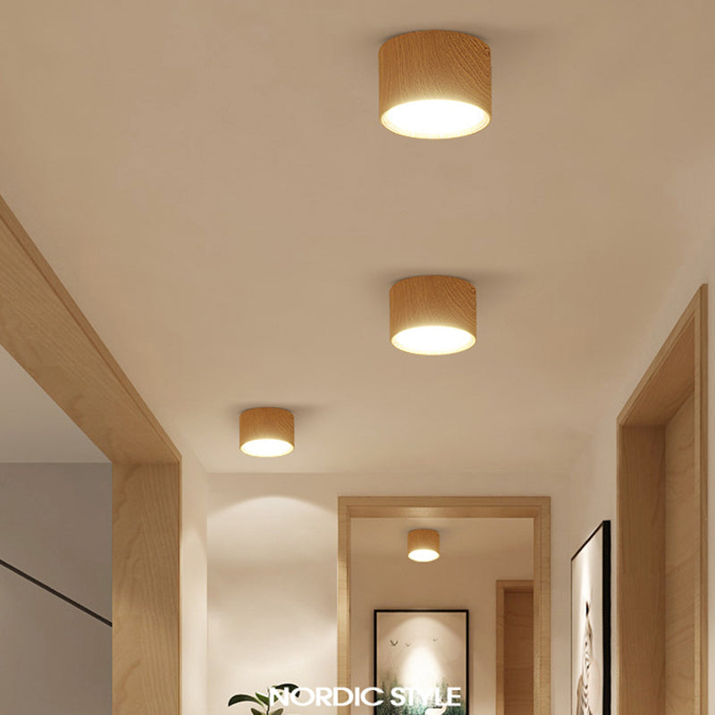Acrylic Cylindrical LED Ceiling Light in Modern Concise Style Aluminium Flush Mount for Cloakroom