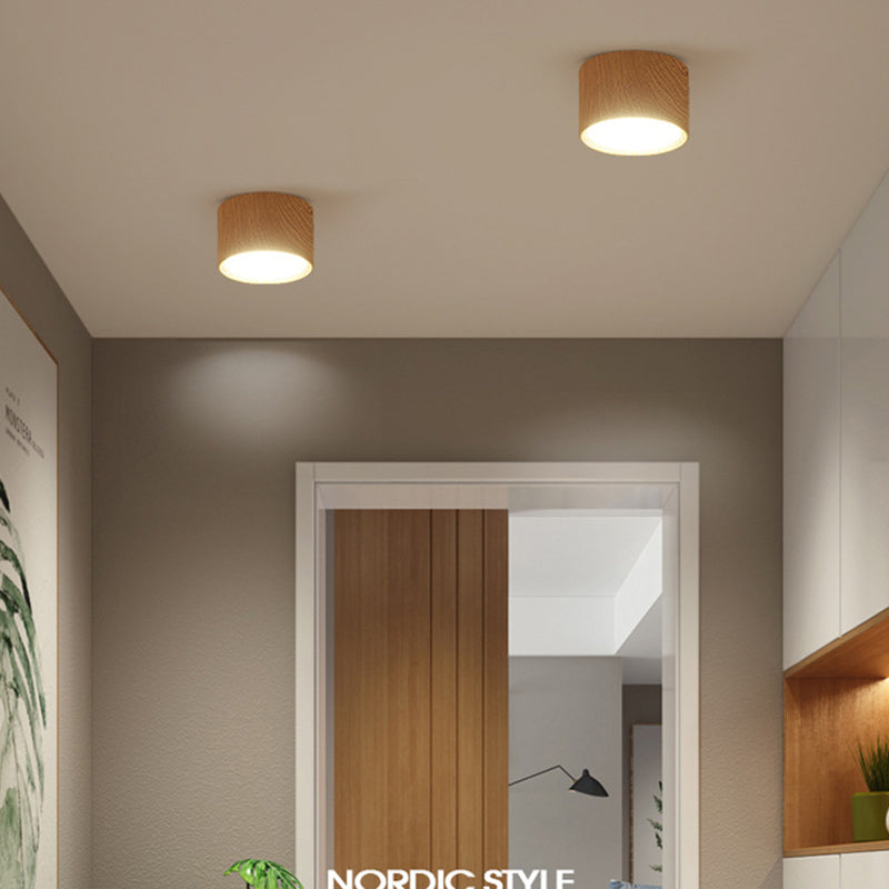 Acrylic Cylindrical LED Ceiling Light in Modern Concise Style Aluminium Flush Mount for Cloakroom