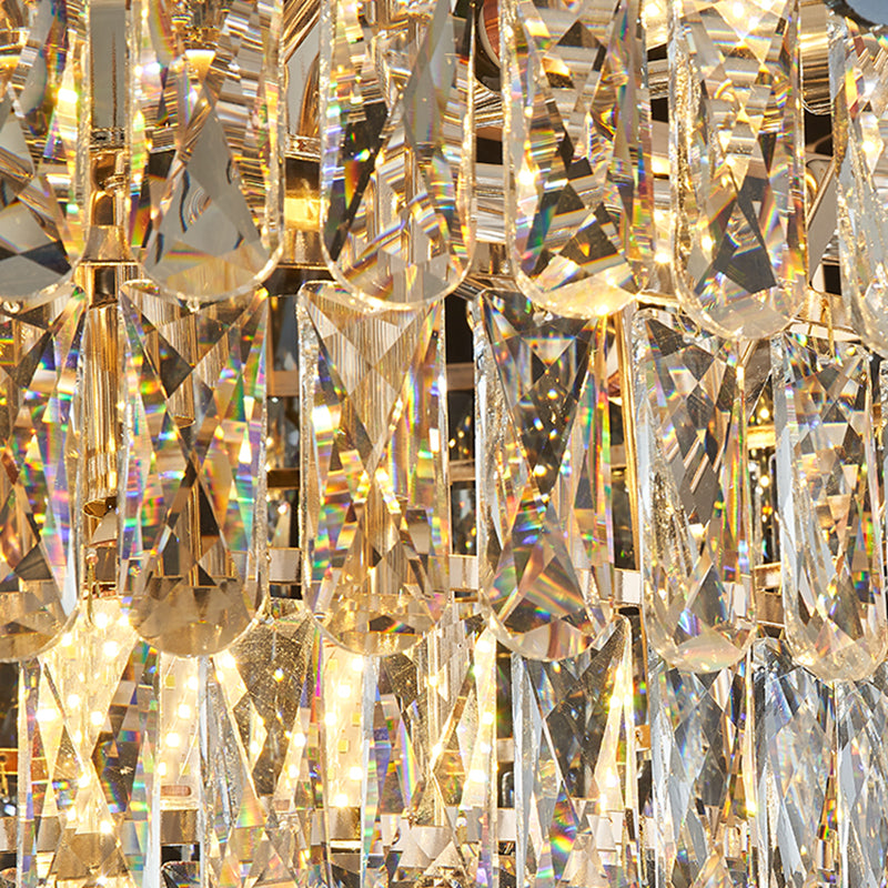 Contemporary Kitchen Island Lighting Oval Chandelier Lighting Fixtures with Crystal Shade