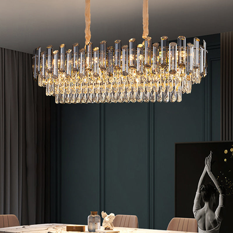 Modern Kitchen Pendant Lights Geometric Island Lighting Fixtures with Crystal Shade