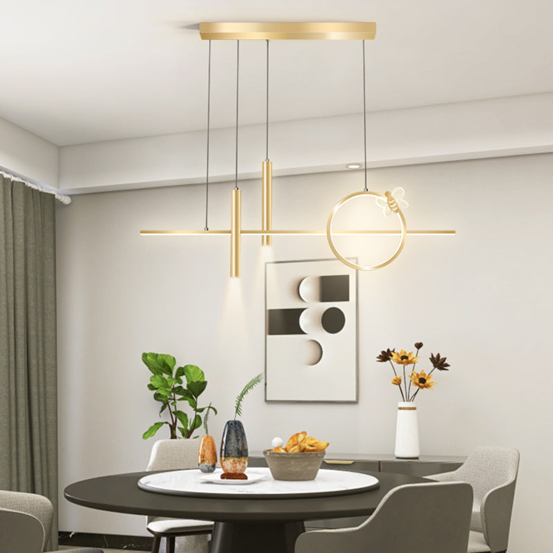 Lampadari a LED moderni Luci a sospensione a sospensione geometriche lampadario in metallo