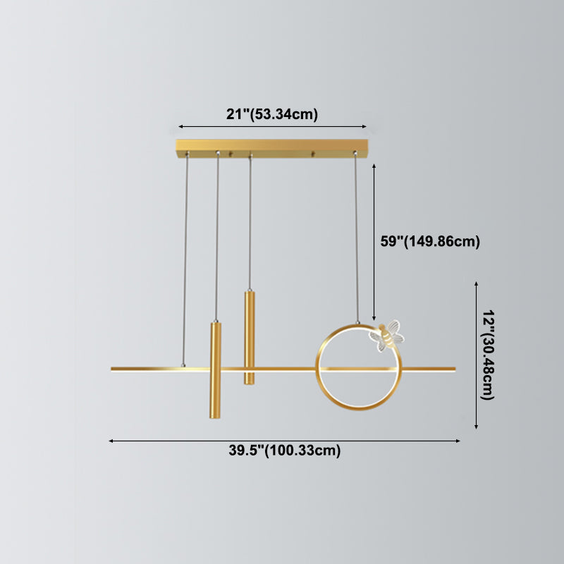Lampadari a LED moderni Luci a sospensione a sospensione geometriche lampadario in metallo