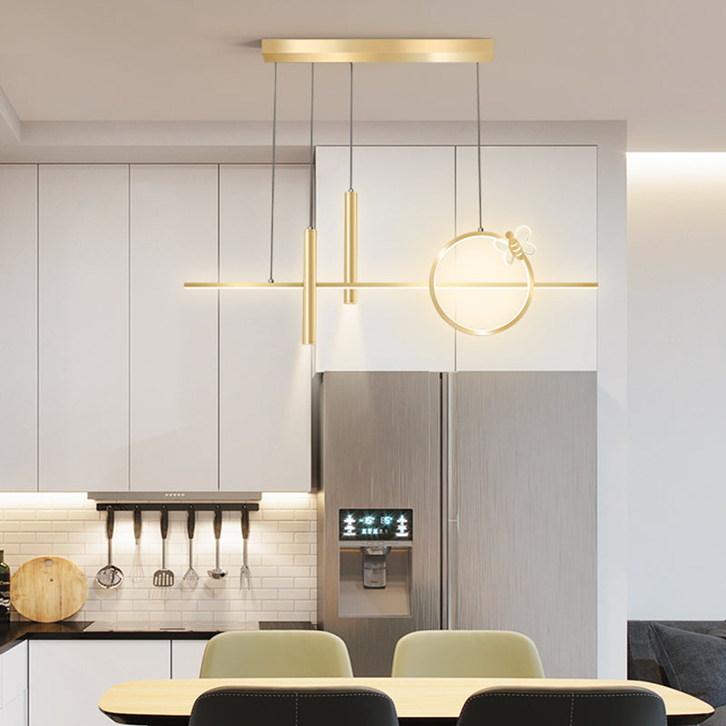 Lampadari a LED moderni Luci a sospensione a sospensione geometriche lampadario in metallo