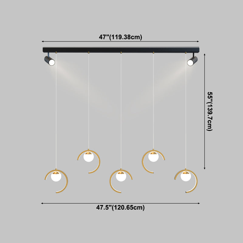 Modern Kitchen Island Lighting Geometric island chandelier lights Metal Chandelier