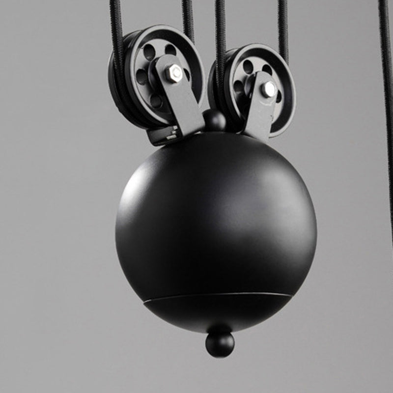 Cone Island Chandelier Industrial Kitchen Island Lighting Metal 3 Light Chandelier in Black