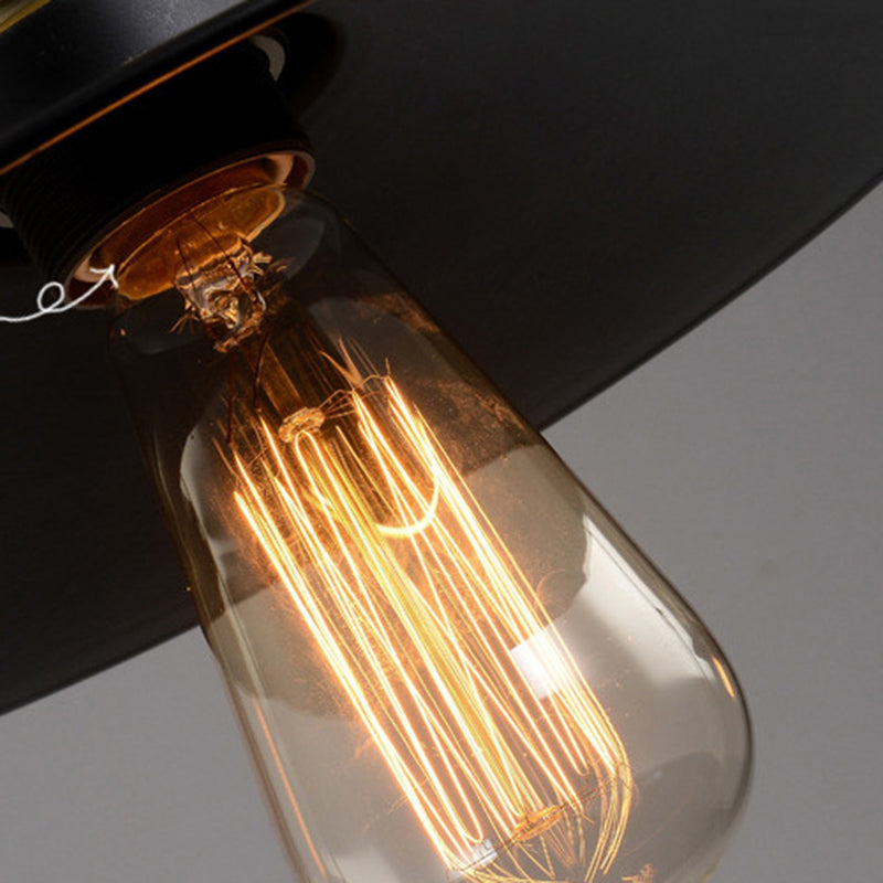 Cone Island Chandelier Industrial Kitchen Island Lighting Metal 3 Light Chandelier in Black