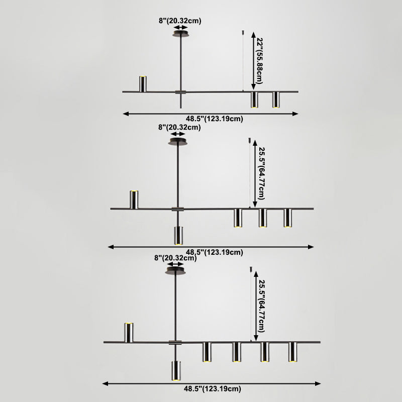 Luci di illuminazione dell'isola tubo contemporanea Mutil Lights Fishting lampadario