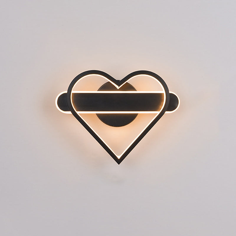 1 Light Unique Shade Murce Murce Modern Simple Style Wall Lighting en noir pour la chambre