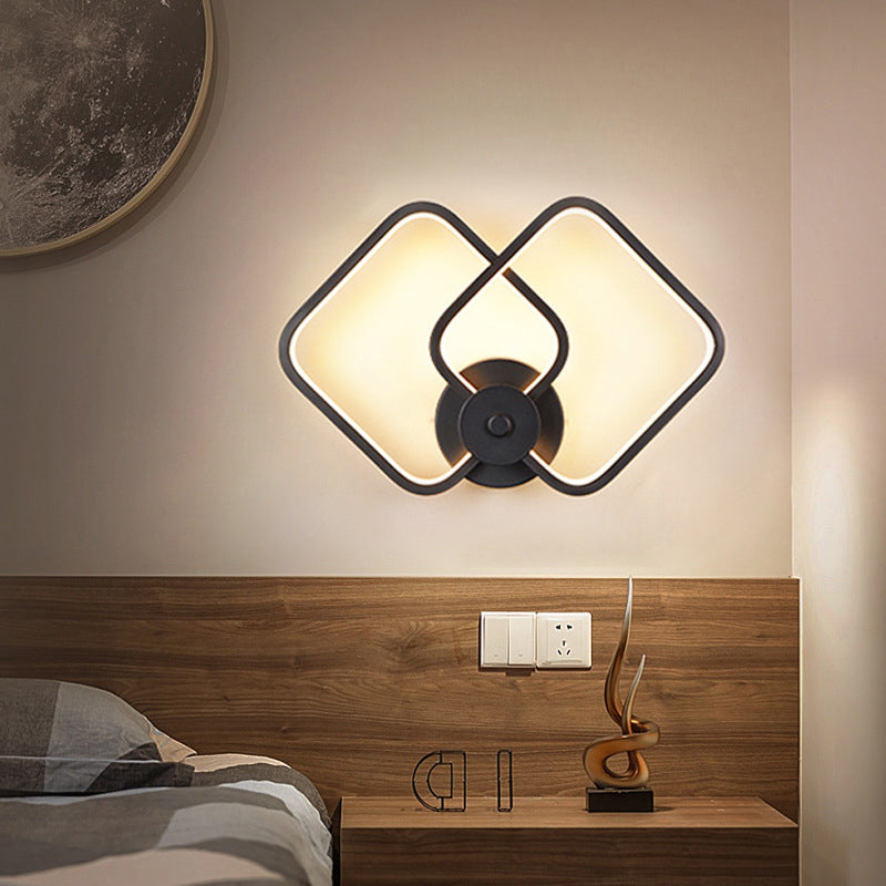 1 Light Unique Shade Murce Murce Modern Simple Style Wall Lighting en noir pour la chambre