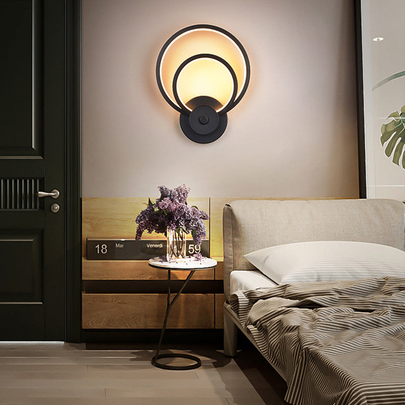 1 Light Unique Shade Murce Murce Modern Simple Style Wall Lighting en noir pour la chambre