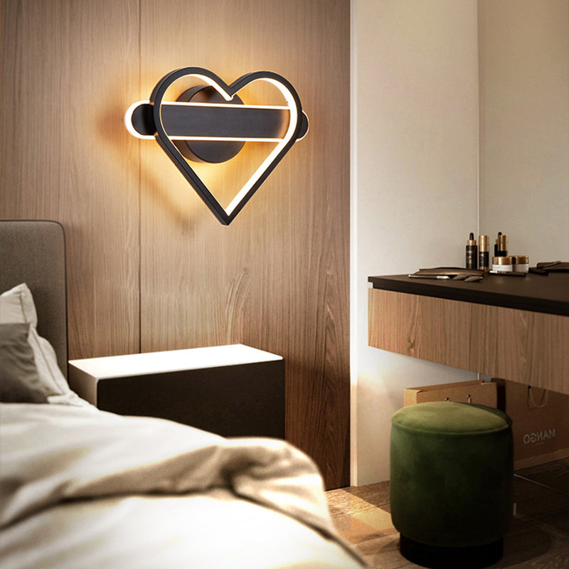 1 Light Unique Shade Murce Murce Modern Simple Style Wall Lighting en noir pour la chambre