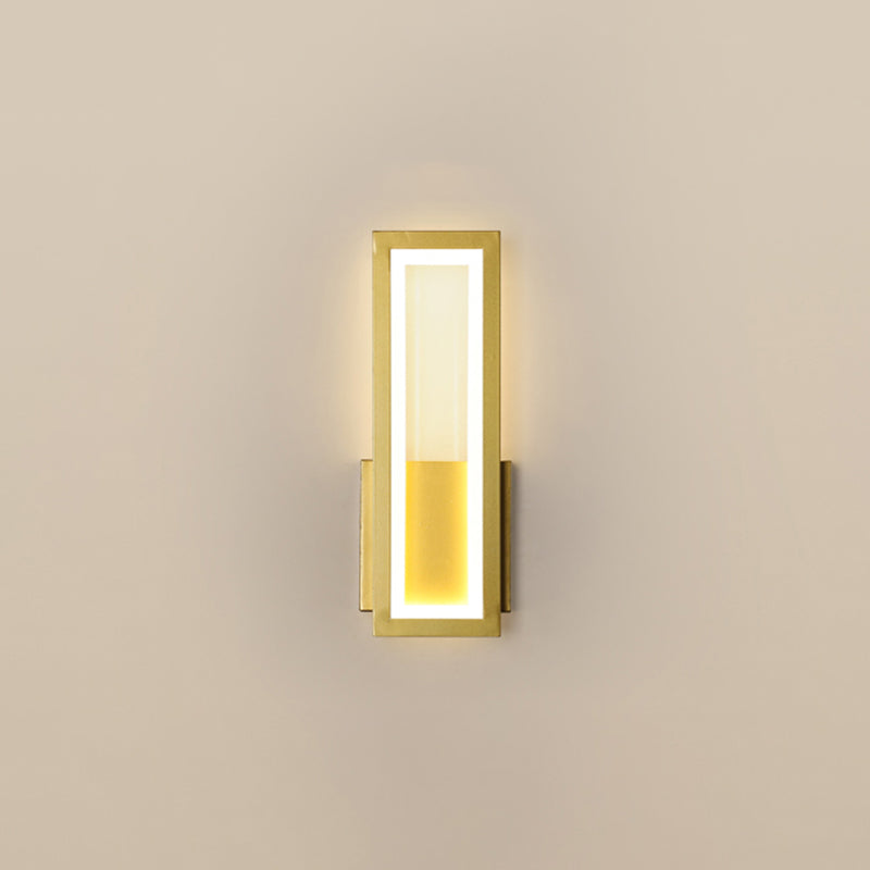 Éclairage de mur en métal simple à la nuance carrée 1-LIGHT