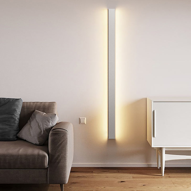 Modern Simple Simple Stile Linear Wall Sconce Metal 1 Sconces Light in White Finish