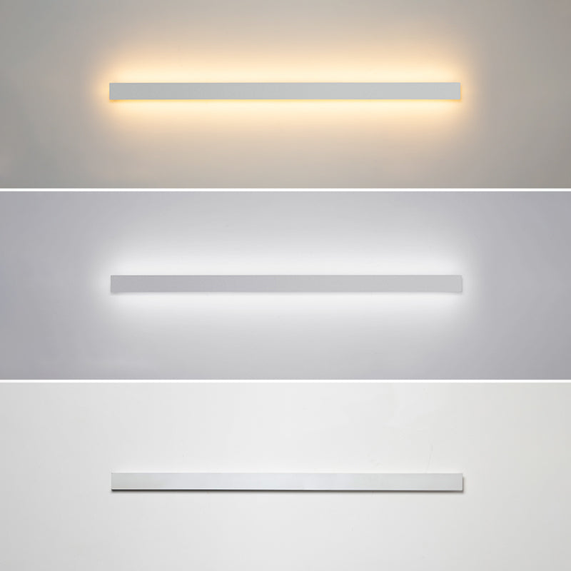 Modern Simple Simple Stile Linear Wall Sconce Metal 1 Sconces Light in White Finish