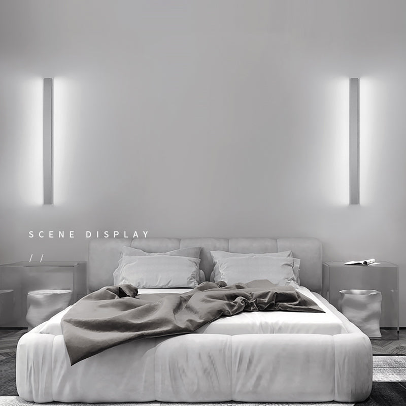 Modern Simple Simple Stile Linear Wall Sconce Metal 1 Sconces Light in White Finish