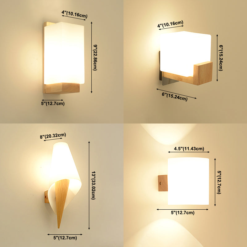 Lampada da parete moderna per parete geometrica 1 muro di vetro 1 luci di applique a parete leggera in bianco