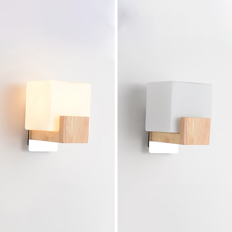 Lampada da parete moderna per parete geometrica 1 muro di vetro 1 luci di applique a parete leggera in bianco