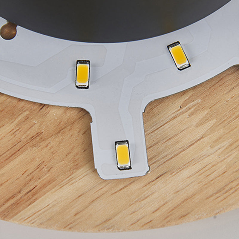 Round Sconce Lights Modern Wall Lamp Wood 1 Light sconce lamp in Brown