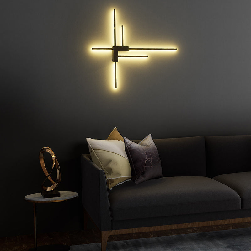 Prononi di parete lineari fluttuano lampada da parete moderna metallo 6 lampada con applique luminosa