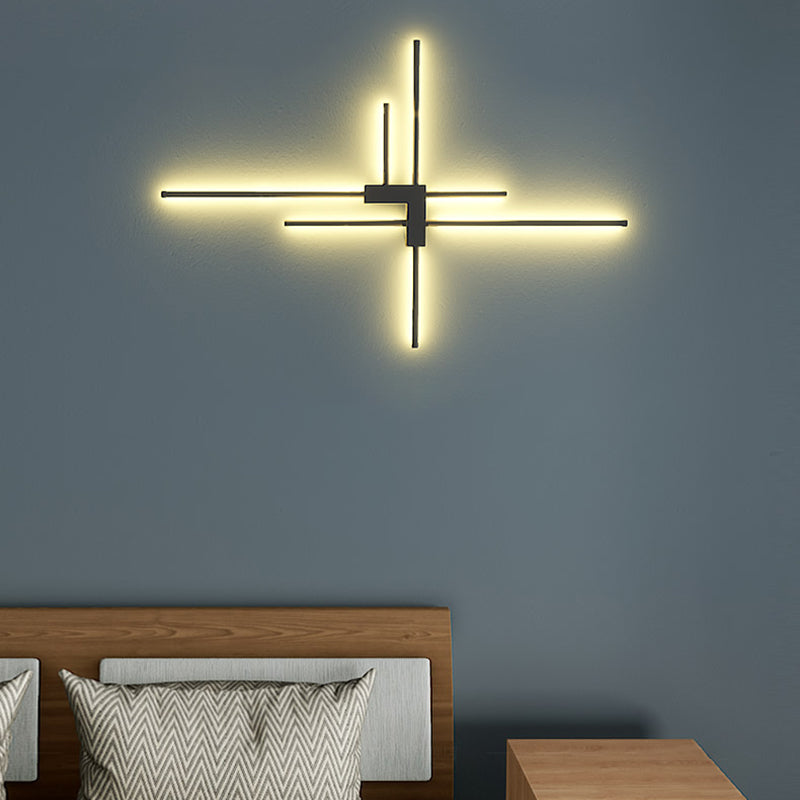 Prononi di parete lineari fluttuano lampada da parete moderna metallo 6 lampada con applique luminosa