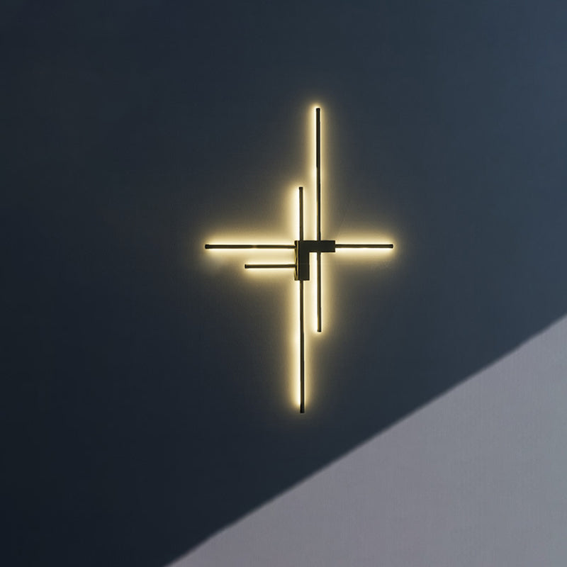 Prononi di parete lineari fluttuano lampada da parete moderna metallo 6 lampada con applique luminosa