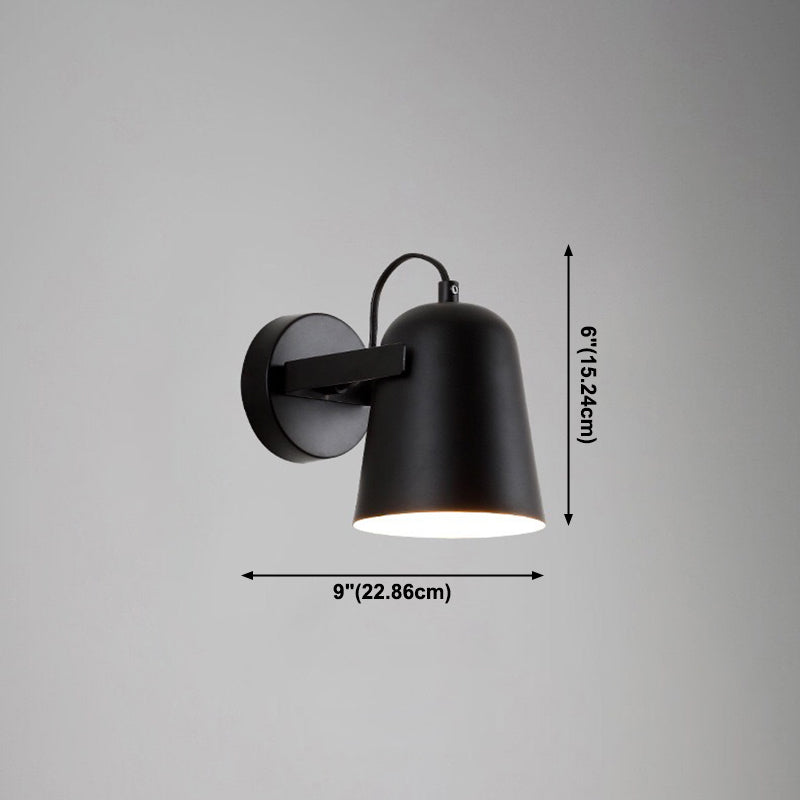 Illuminazione con applione da parete a campana contemporanea metallo 1 lampada montata a parete per la testa