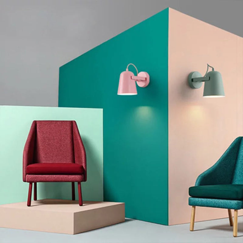 Illuminazione con applione da parete a campana contemporanea metallo 1 lampada montata a parete per la testa