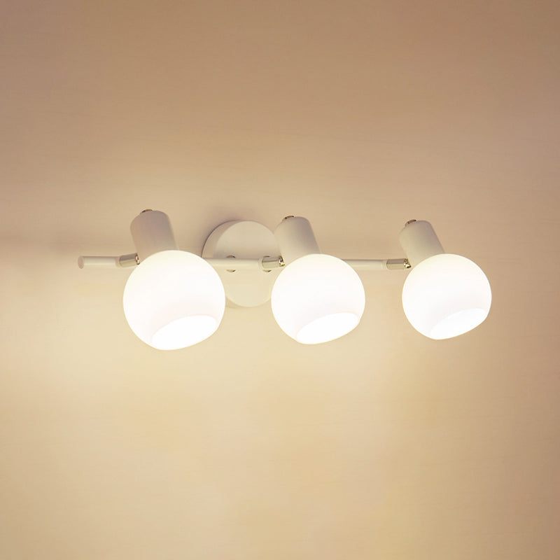 White Glass Bubble Wall Mounted Vanity Lights Modern Style Wall Sconce Lighting