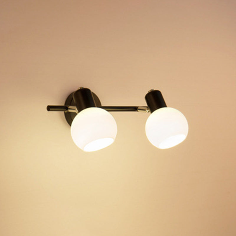 White Glass Bubble Wall Mounted Vanity Lights Modern Style Wall Sconce Lighting