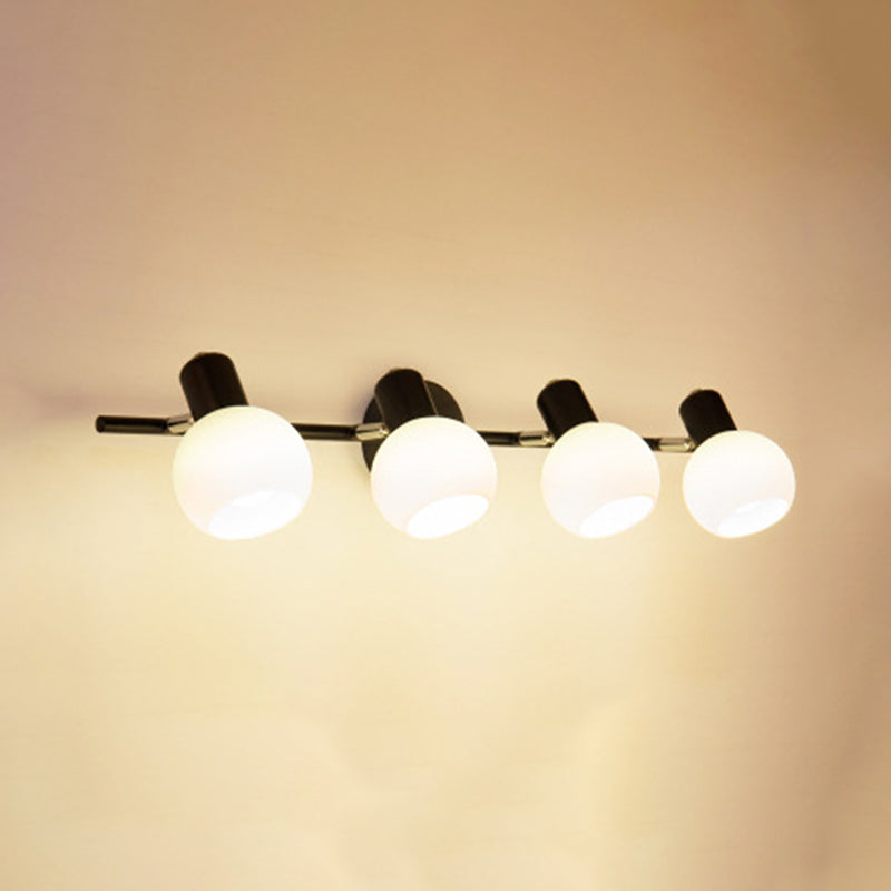 White Glass Bubble Wall Mounted Vanity Lights Modern Style Wall Sconce Lighting