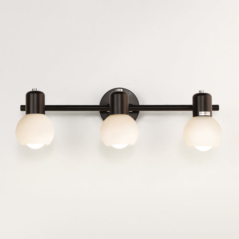 White Glass Bubble Wall Mounted Vanity Lights Modern Style Wall Sconce Lighting