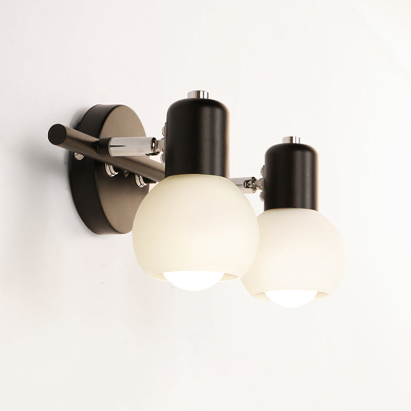 White Glass Bubble Wall Mounted Vanity Lights Modern Style Wall Sconce Lighting