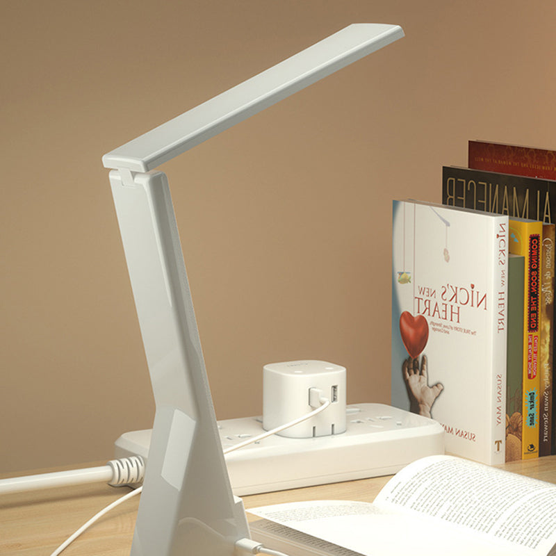 USB Table Lamp with Touch Control, Task Plastic Folding Table Light for Bedroom
