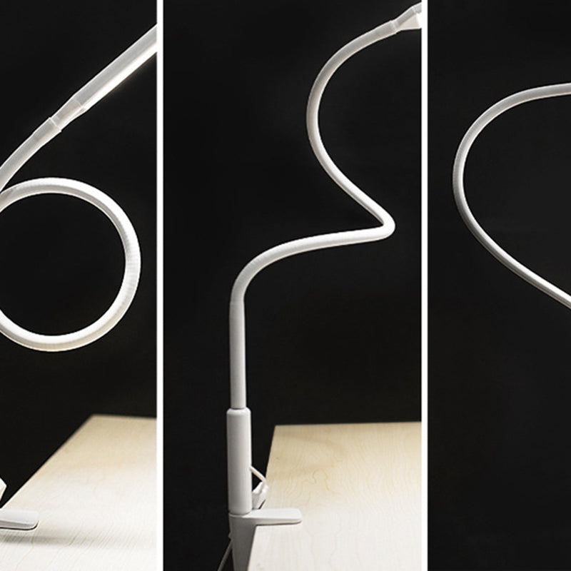 USB-Tischlampe mit Klemmen, Metall und Kunststofftischleuchte für Schlafzimmer