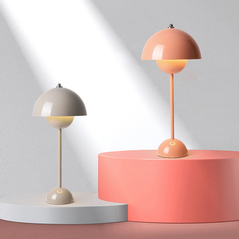 Macaroon Dome Shade Table Lamp, Simple Metal Table Light with An On/Off Switch