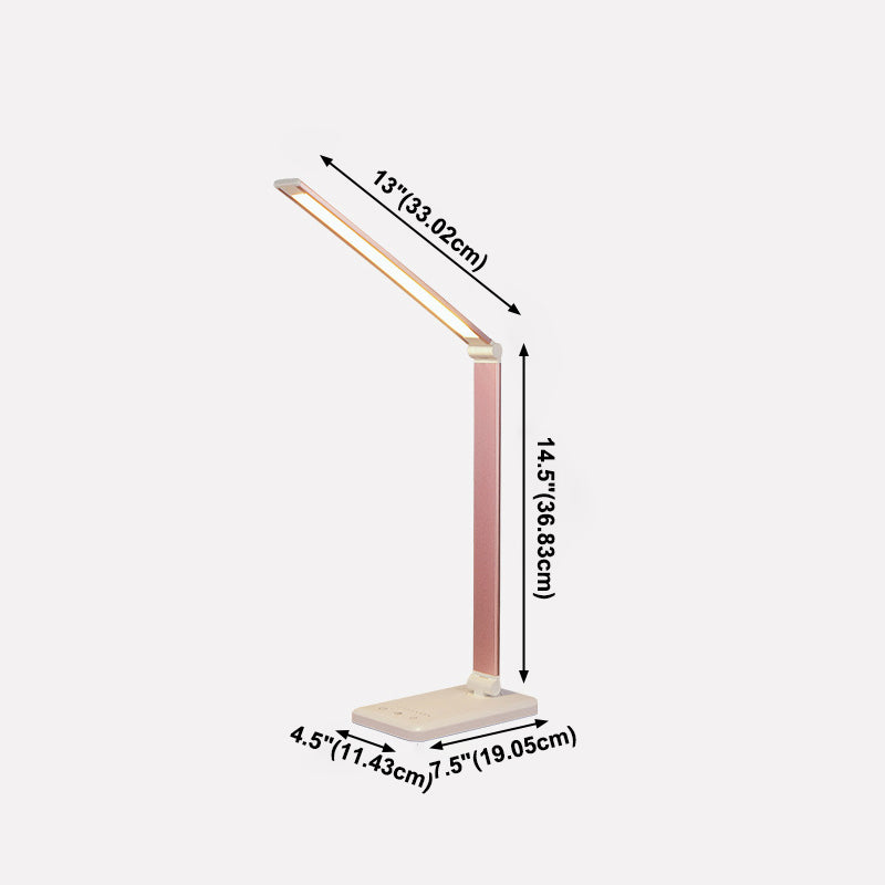 USB Table Lamp with Touch Control, Task Style Metal Folding Table Light for Bedroom