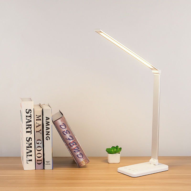 USB Table Lamp with Touch Control, Task Style Metal Folding Table Light for Bedroom