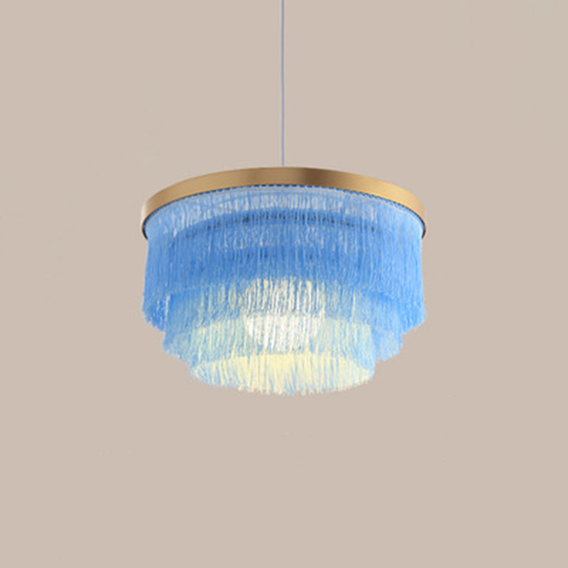 Kreisförmige Stoff hängende Lichter moderner Stil 1-Licht-Anhänger Lampenleuchten