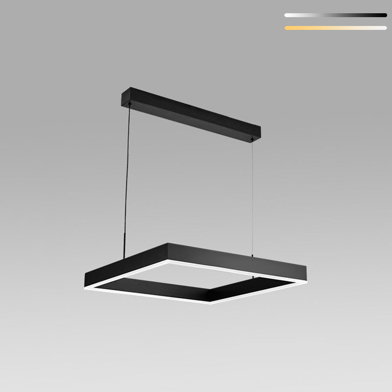 Modern Style Black Chandelier Lighting Fixtures Aluminium Multiple Squares Ceiling Lamp
