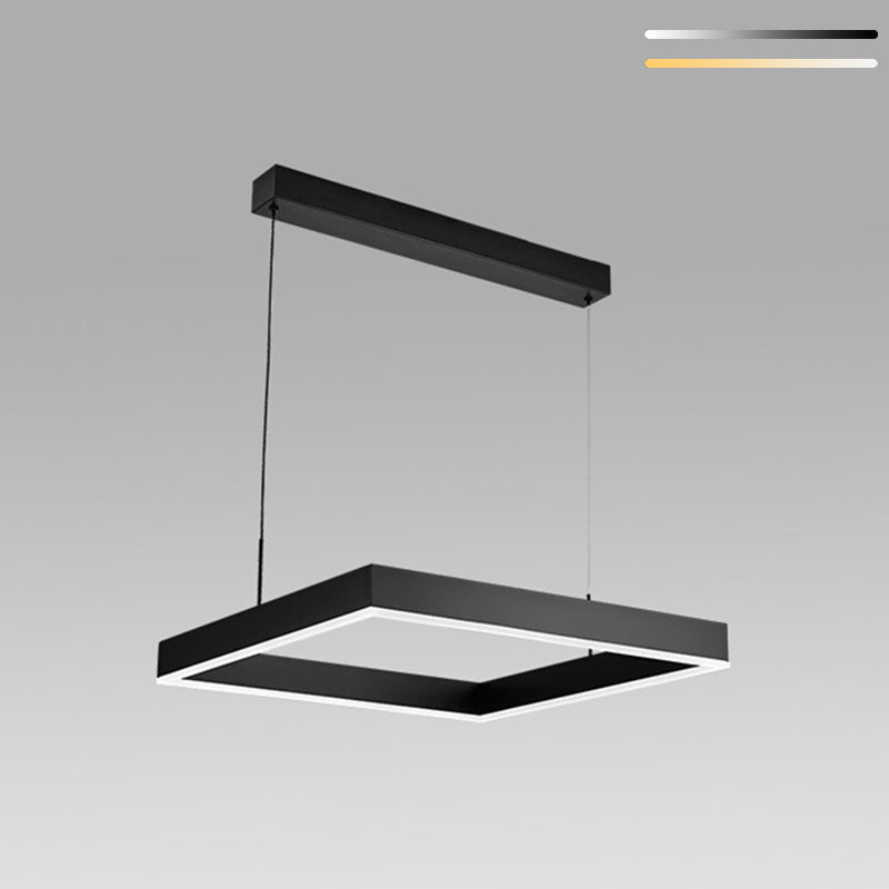 Modern Style Black Chandelier Lighting Fixtures Aluminium Multiple Squares Ceiling Lamp