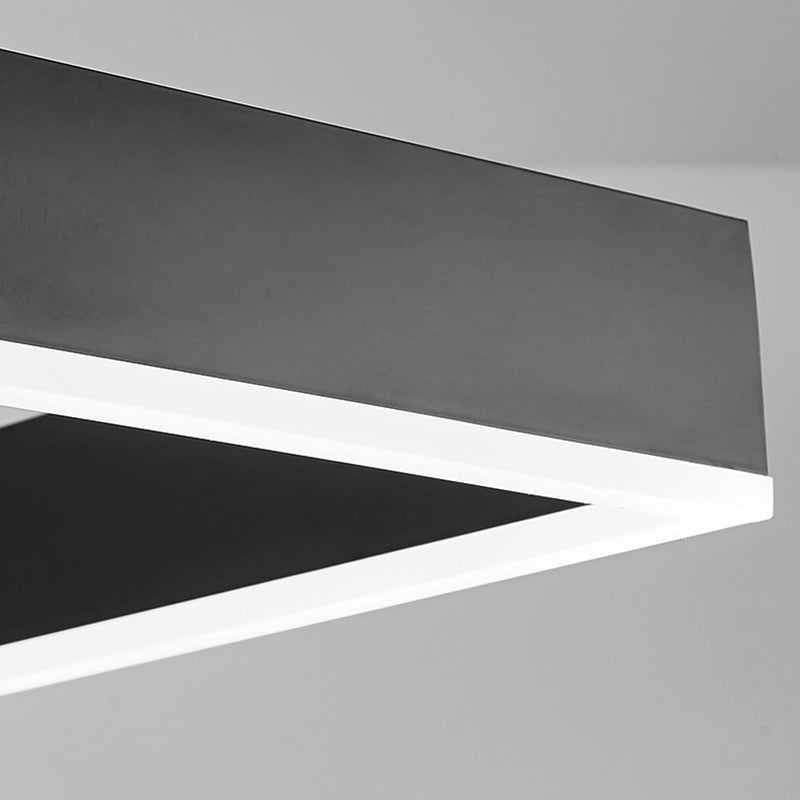 Modern Style Black Chandelier Lighting Fixtures Aluminium Multiple Squares Ceiling Lamp